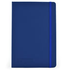 Blue notebook with a strap and UCL logo embossed