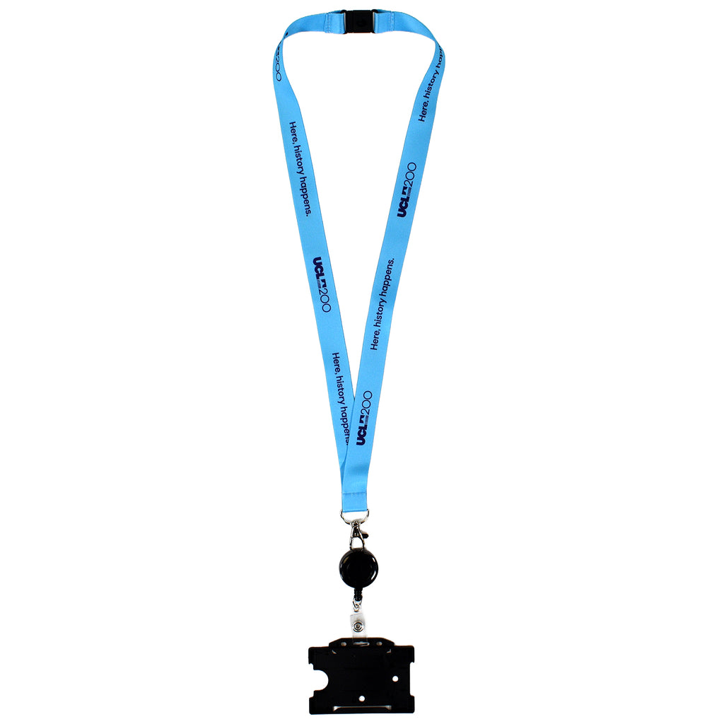 Blue lanyard with badge holder 