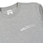 Gray sweatshirt with 'UCL200' logo on chest