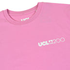 Pink t-shirt with 'UCL200' logo on chest