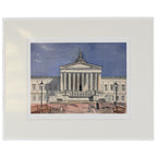 Mounted Watercolour Portico Print