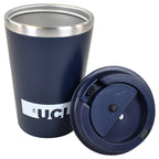 Navy blue insulated tumbler with a white UCL logo 